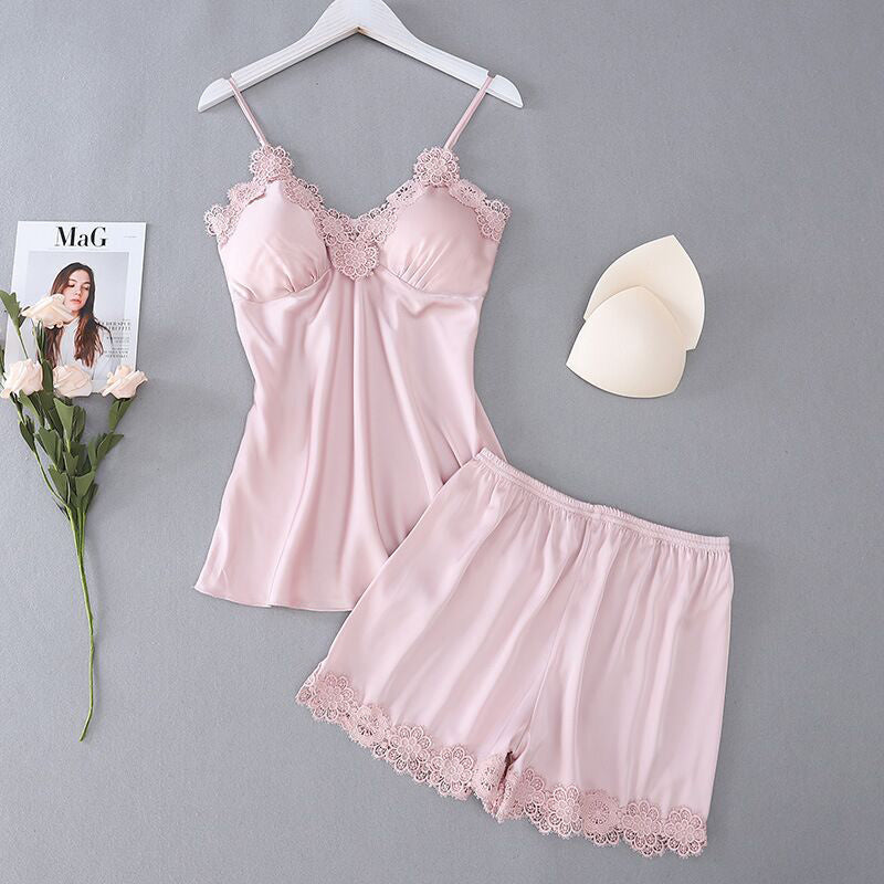 Luxe Satin Lace Sleepwear Set