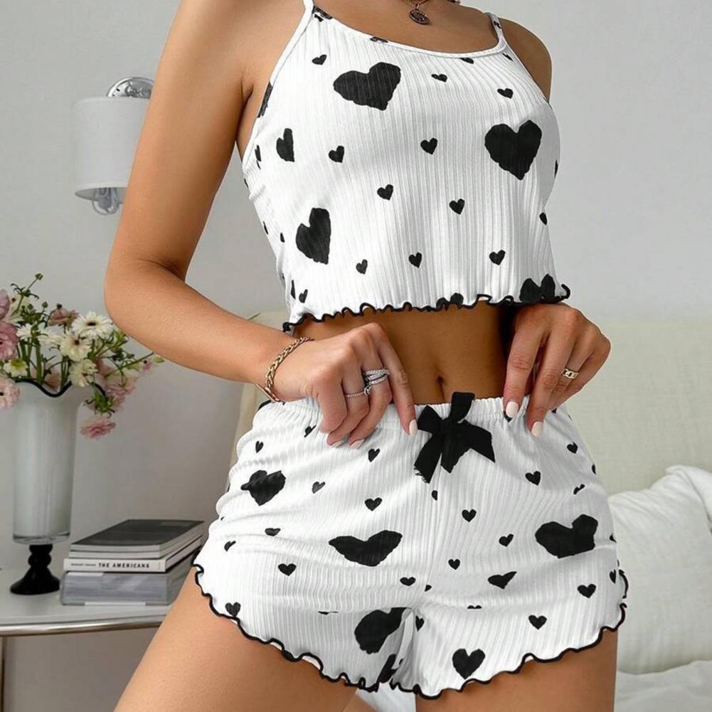 Sweet Dreams – Heart Print Pajama Set