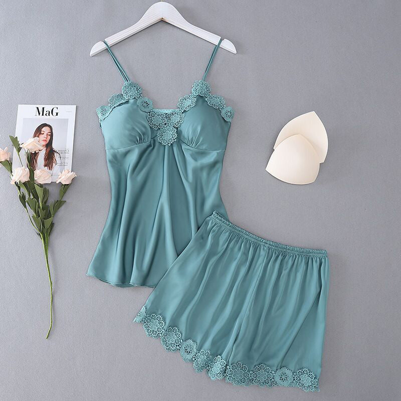 Luxe Satin Lace Sleepwear Set