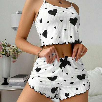 Sweet Dreams – Heart Print Pajama Set