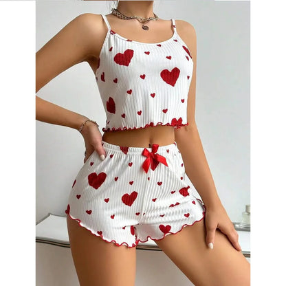 Sweet Dreams – Heart Print Pajama Set